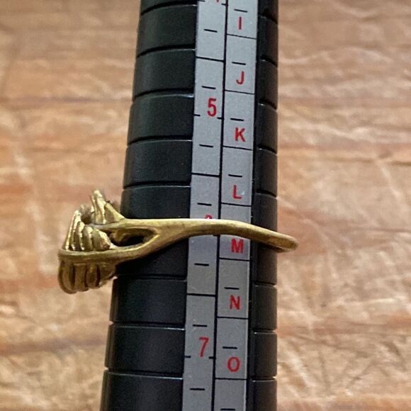💛 Vintage MAFIA Brass Feather Ring - Picture 5 of 5